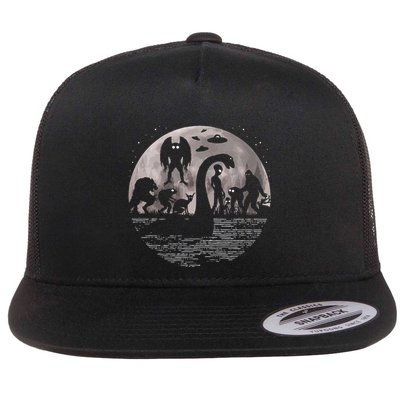 Bigfoot Loch Ness Monster Mothman And Aliens! Funny Cryptid Flatbill Hat