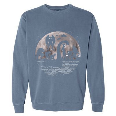 Bigfoot Loch Ness Monster Mothman And Aliens! Funny Cryptid Garment-Dyed Sweatshirt