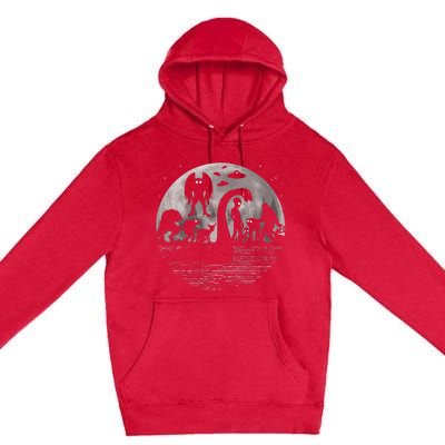 Bigfoot Loch Ness Monster Mothman And Aliens! Funny Cryptid Premium Pullover Hoodie