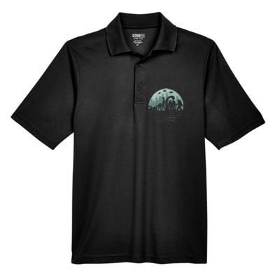 Bigfoot Loch Ness Monster With Mothman Aliens! Funny Cryptid Men's Origin Performance Pique Polo