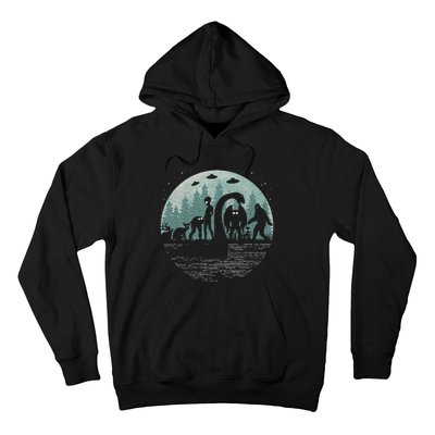 Bigfoot Loch Ness Monster With Mothman Aliens! Funny Cryptid Hoodie