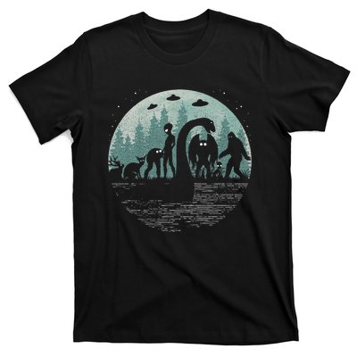 Bigfoot Loch Ness Monster With Mothman Aliens! Funny Cryptid T-Shirt