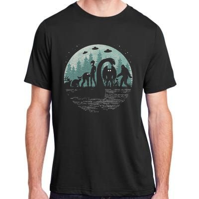 Bigfoot Loch Ness Monster With Mothman Aliens! Funny Cryptid Adult ChromaSoft Performance T-Shirt