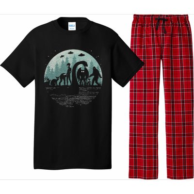 Bigfoot Loch Ness Monster With Mothman Aliens! Funny Cryptid Pajama Set