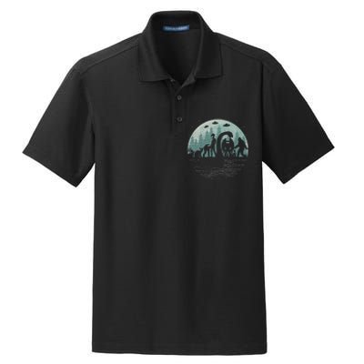 Bigfoot Loch Ness Monster With Mothman Aliens! Funny Cryptid Dry Zone Grid Polo