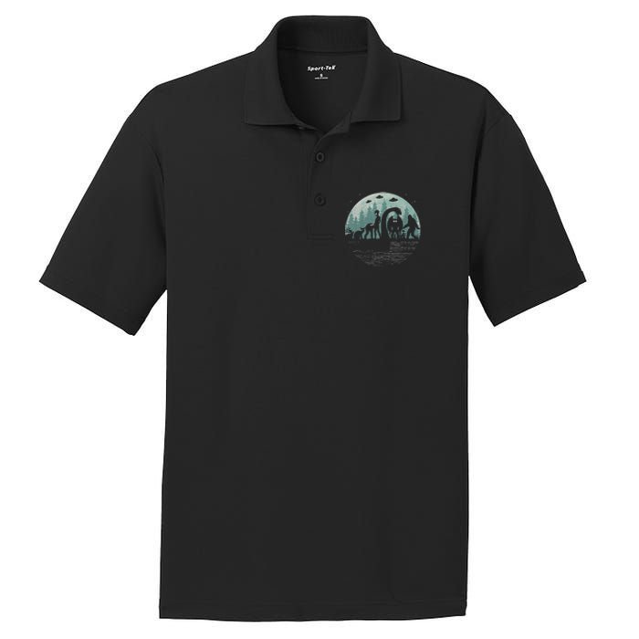 Bigfoot Loch Ness Monster With Mothman Aliens! Funny Cryptid PosiCharge RacerMesh Polo