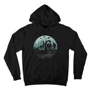 Bigfoot Loch Ness Monster With Mothman Aliens! Funny Cryptid Tall Hoodie