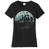 Bigfoot Loch Ness Monster With Mothman Aliens! Funny Cryptid Women's T-Shirt