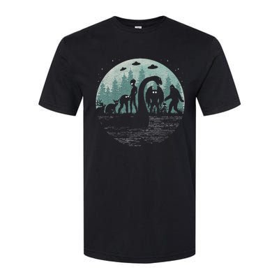 Bigfoot Loch Ness Monster With Mothman Aliens! Funny Cryptid Softstyle CVC T-Shirt