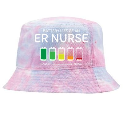 Battery Life Of An Er Nurse Friends Emergency Nurse Buddy Gift Tie-Dyed Bucket Hat