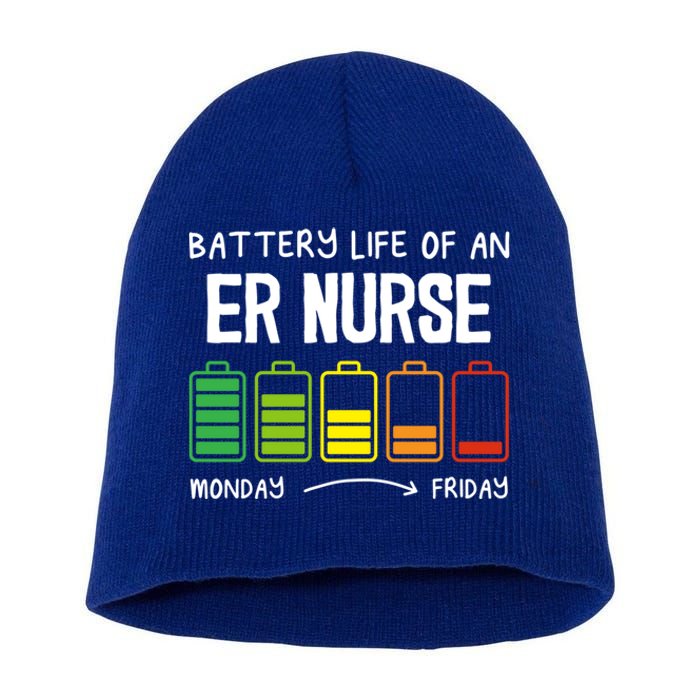 Battery Life Of An Er Nurse Introvert Emergency Nurse Gift Short Acrylic Beanie