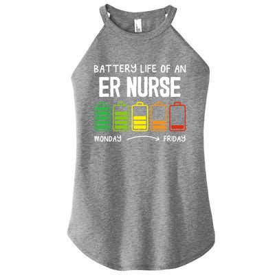 Battery Life Of An Er Nurse Introvert Emergency Nurse Gift Women’s Perfect Tri Rocker Tank