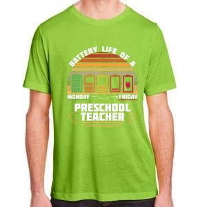 Battery Life Of A Preschool Teacher Funny Funny Gift Adult ChromaSoft Performance T-Shirt