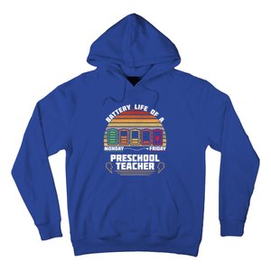 Battery Life Of A Preschool Teacher Funny Funny Gift Hoodie