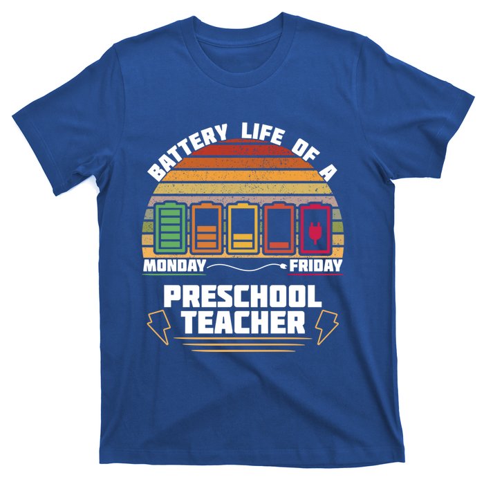 Battery Life Of A Preschool Teacher Funny Funny Gift T-Shirt