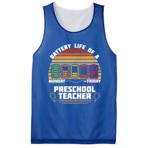 Battery Life Of A Preschool Teacher Funny Funny Gift Mesh Reversible Basketball Jersey Tank