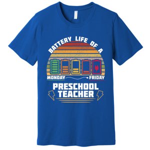 Battery Life Of A Preschool Teacher Funny Funny Gift Premium T-Shirt