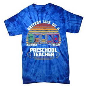 Battery Life Of A Preschool Teacher Funny Funny Gift Tie-Dye T-Shirt