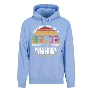 Battery Life Of A Preschool Teacher Funny Funny Gift Unisex Surf Hoodie