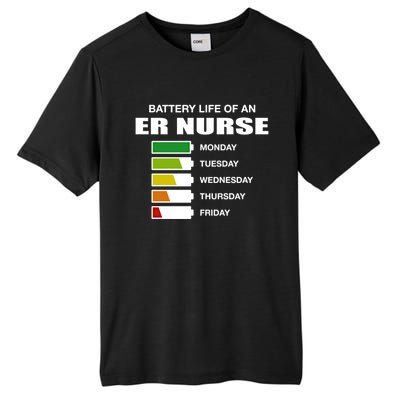 Battery Life Of An Er Nurse Sarcastic Emergency Nurse Gift Tall Fusion ChromaSoft Performance T-Shirt