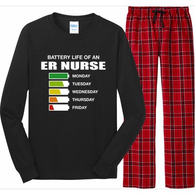 Battery Life Of An Er Nurse Sarcastic Emergency Nurse Gift Long Sleeve Pajama Set