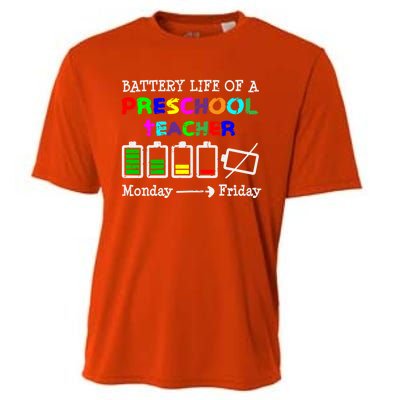 Battery Life Of A Preschool Teacher Gift Cooling Performance Crew T-Shirt