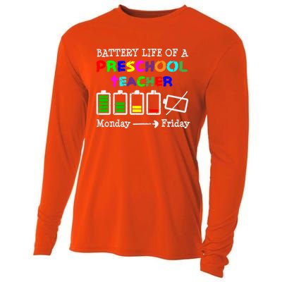 Battery Life Of A Preschool Teacher Gift Cooling Performance Long Sleeve Crew