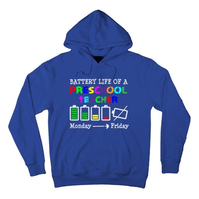 Battery Life Of A Preschool Teacher Gift Hoodie