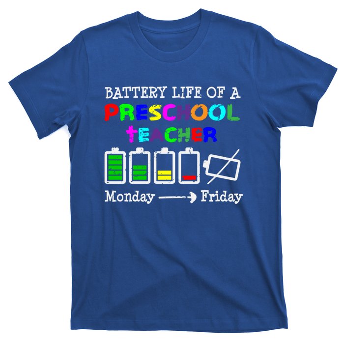 Battery Life Of A Preschool Teacher Gift T-Shirt