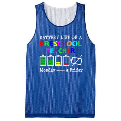 Battery Life Of A Preschool Teacher Gift Mesh Reversible Basketball Jersey Tank