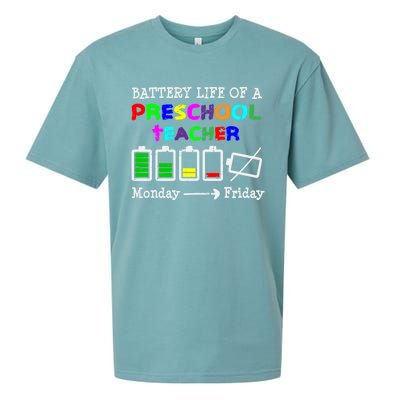 Battery Life Of A Preschool Teacher Gift Sueded Cloud Jersey T-Shirt