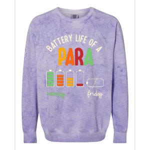 Battery Life Of Paraprofessional Para funny saying Colorblast Crewneck Sweatshirt