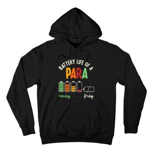 Battery Life Of Paraprofessional Para funny saying Hoodie