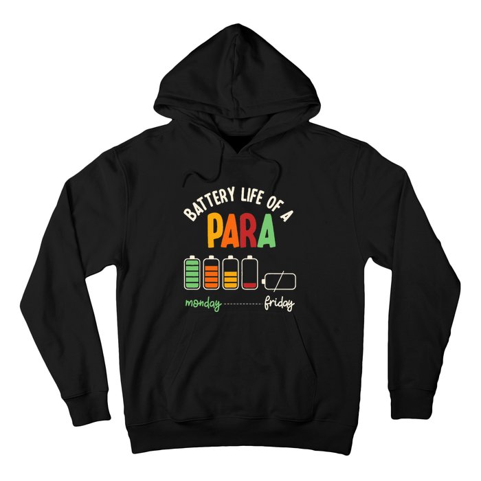 Battery Life Of Paraprofessional Para funny saying Hoodie