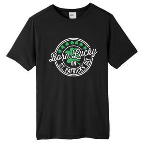 Born Lucky On St Patricks Day For Birthday Party Tall Fusion ChromaSoft Performance T-Shirt