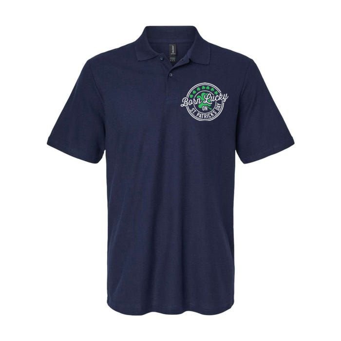 Born Lucky On St Patricks Day For Birthday Party Softstyle Adult Sport Polo