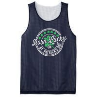 Born Lucky On St Patricks Day For Birthday Party Mesh Reversible Basketball Jersey Tank