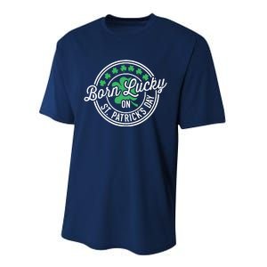 Born Lucky On St Patricks Day For Birthday Party Performance Sprint T-Shirt