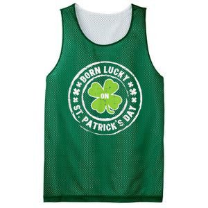 Born Lucky On Happy St Patrick's Day Birthday Bday  Wo Mesh Reversible Basketball Jersey Tank