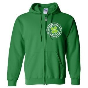 Born Lucky On Happy St Patrick's Day Birthday Bday  Wo Full Zip Hoodie