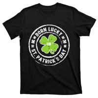 Born Lucky On St Patrick's Day Dabbing Leprechaun Birthday T-Shirt