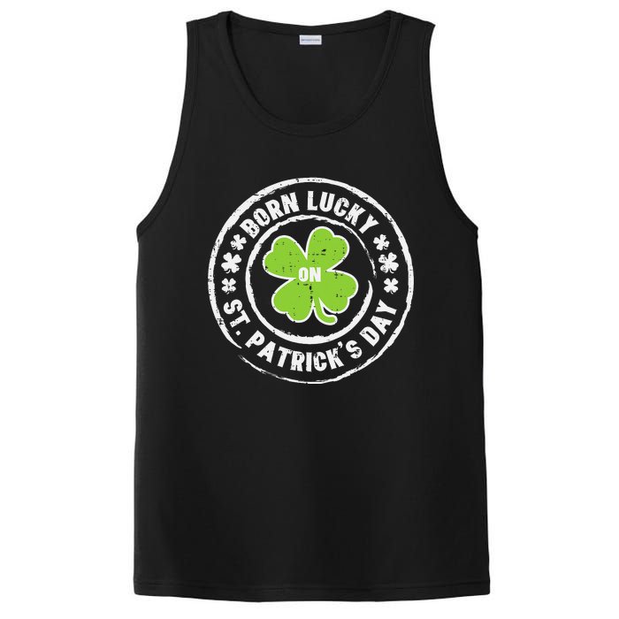 Born Lucky On St Patrick's Day Dabbing Leprechaun Birthday PosiCharge Competitor Tank