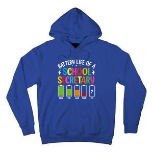 Battery Life Of A School Secretary Staff Teacher Principles Funny Gift Tall Hoodie