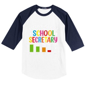 Battery Life Of A School Secretary Staff Teacher Principles Funny Gift Baseball Sleeve Shirt