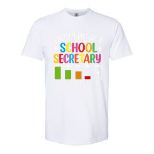 Battery Life Of A School Secretary Staff Teacher Principles Funny Gift Softstyle CVC T-Shirt