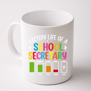 Battery Life Of A School Secretary Staff Teacher Principles Funny Gift Coffee Mug