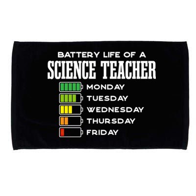 Battery Life Of A Science Teacher Employee Chemistry Teacher Funny Gift Microfiber Hand Towel