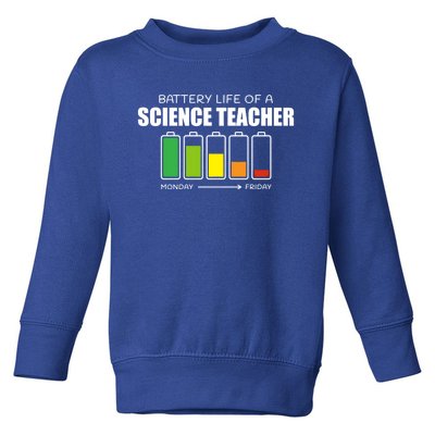 Battery Life Of A Science Teacher Introvert Humor Great Gift Toddler Sweatshirt