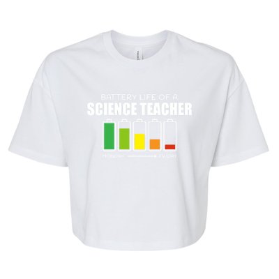 Battery Life Of A Science Teacher Introvert Humor Great Gift Bella+Canvas Jersey Crop Tee