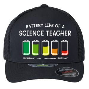 Battery Life Of A Science Teacher Professional Cool Gift Flexfit Unipanel Trucker Cap